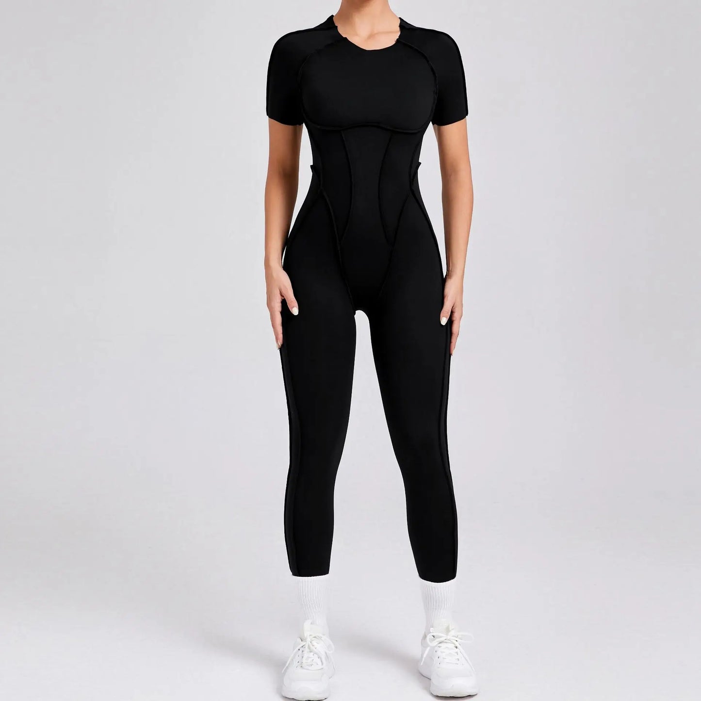 Hearuisavy 2025 New Style Workout Jumpsuit Gym Yoga Clothes Sportswear Women Short Sports Jumpsuit Long Sleeves Fitness Overalls