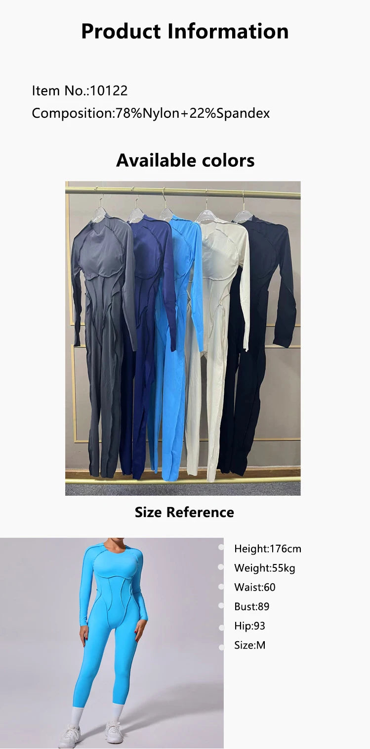 Hearuisavy 2025 New Style Workout Jumpsuit Gym Yoga Clothes Sportswear Women Short Sports Jumpsuit Long Sleeves Fitness Overalls