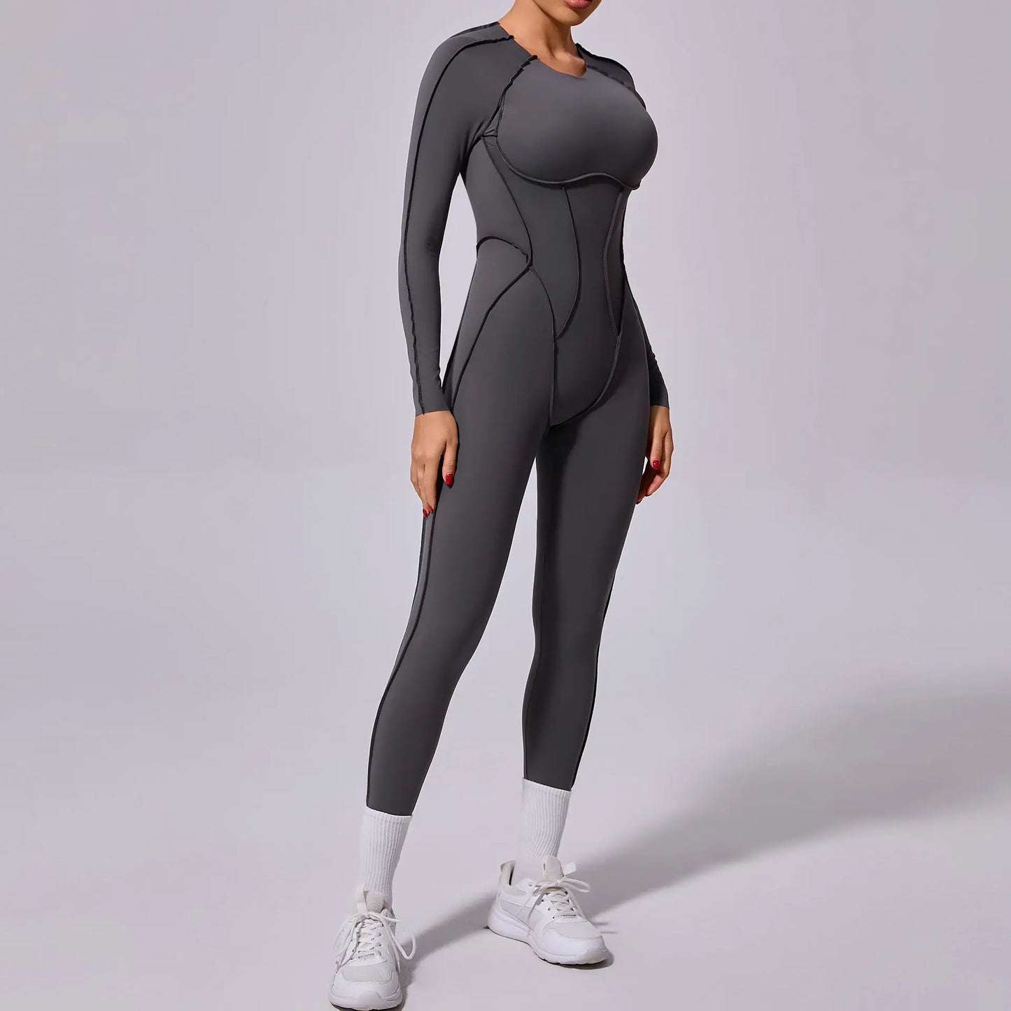 Hearuisavy 2025 New Style Workout Jumpsuit Gym Yoga Clothes Sportswear Women Short Sports Jumpsuit Long Sleeves Fitness Overalls