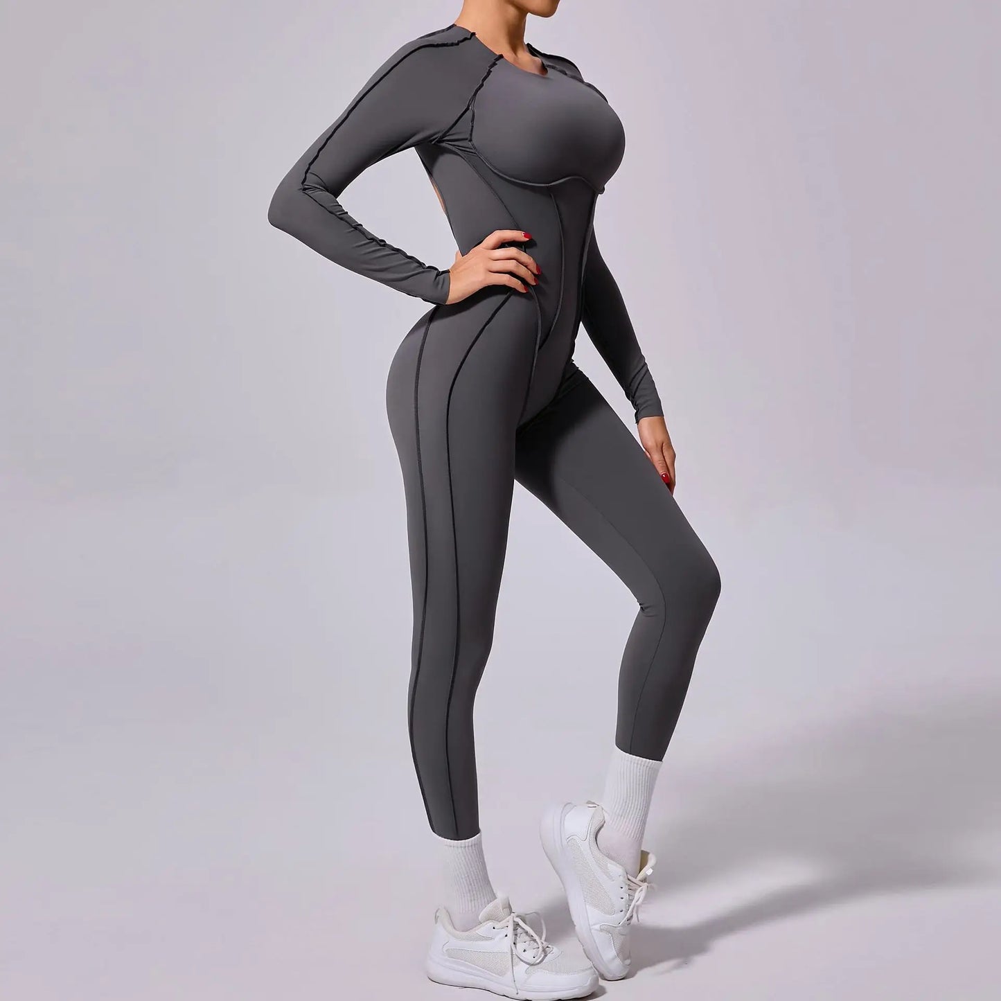 Hearuisavy 2025 New Style Workout Jumpsuit Gym Yoga Clothes Sportswear Women Short Sports Jumpsuit Long Sleeves Fitness Overalls