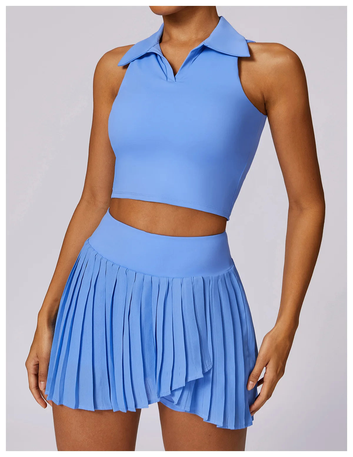 Summer Outdoor Leisure T-shirt Yoga Set 2PCS Women Gym Clothes Running Sports Fitness Set Breathable Yoga Nude Tennis Clothes