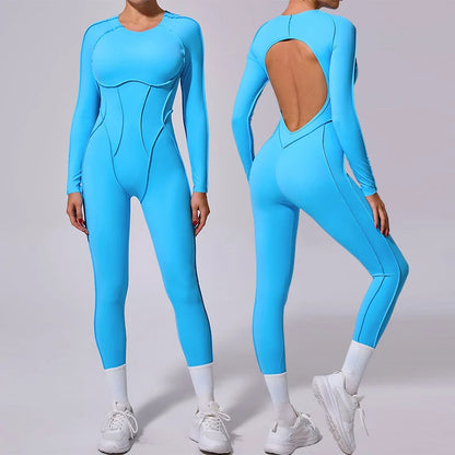 Hearuisavy 2025 New Style Workout Jumpsuit Gym Yoga Clothes Sportswear Women Short Sports Jumpsuit Long Sleeves Fitness Overalls