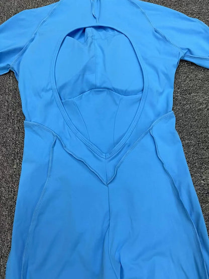 Hearuisavy 2025 New Style Workout Jumpsuit Gym Yoga Clothes Sportswear Women Short Sports Jumpsuit Long Sleeves Fitness Overalls