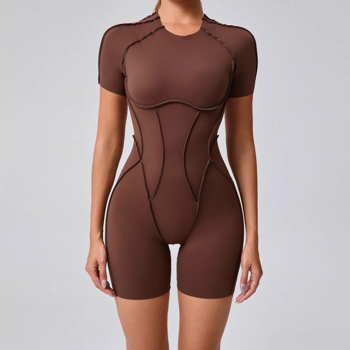 Hearuisavy 2025 New Style Workout Jumpsuit Gym Yoga Clothes Sportswear Women Short Sports Jumpsuit Long Sleeves Fitness Overalls
