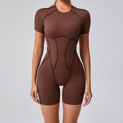 Hearuisavy 2025 New Style Workout Jumpsuit Gym Yoga Clothes Sportswear Women Short Sports Jumpsuit Long Sleeves Fitness Overalls