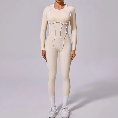 Hearuisavy 2025 New Style Workout Jumpsuit Gym Yoga Clothes Sportswear Women Short Sports Jumpsuit Long Sleeves Fitness Overalls
