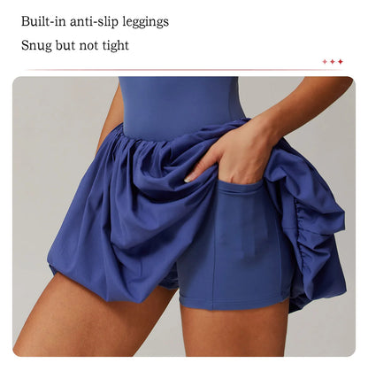 Women's Gym Jumpsuit Yoga Fitness Suit Shorts Sets Sexy Tennis Skirts Sports Tracksuit Yoga Clothing Female Workout Sportswear