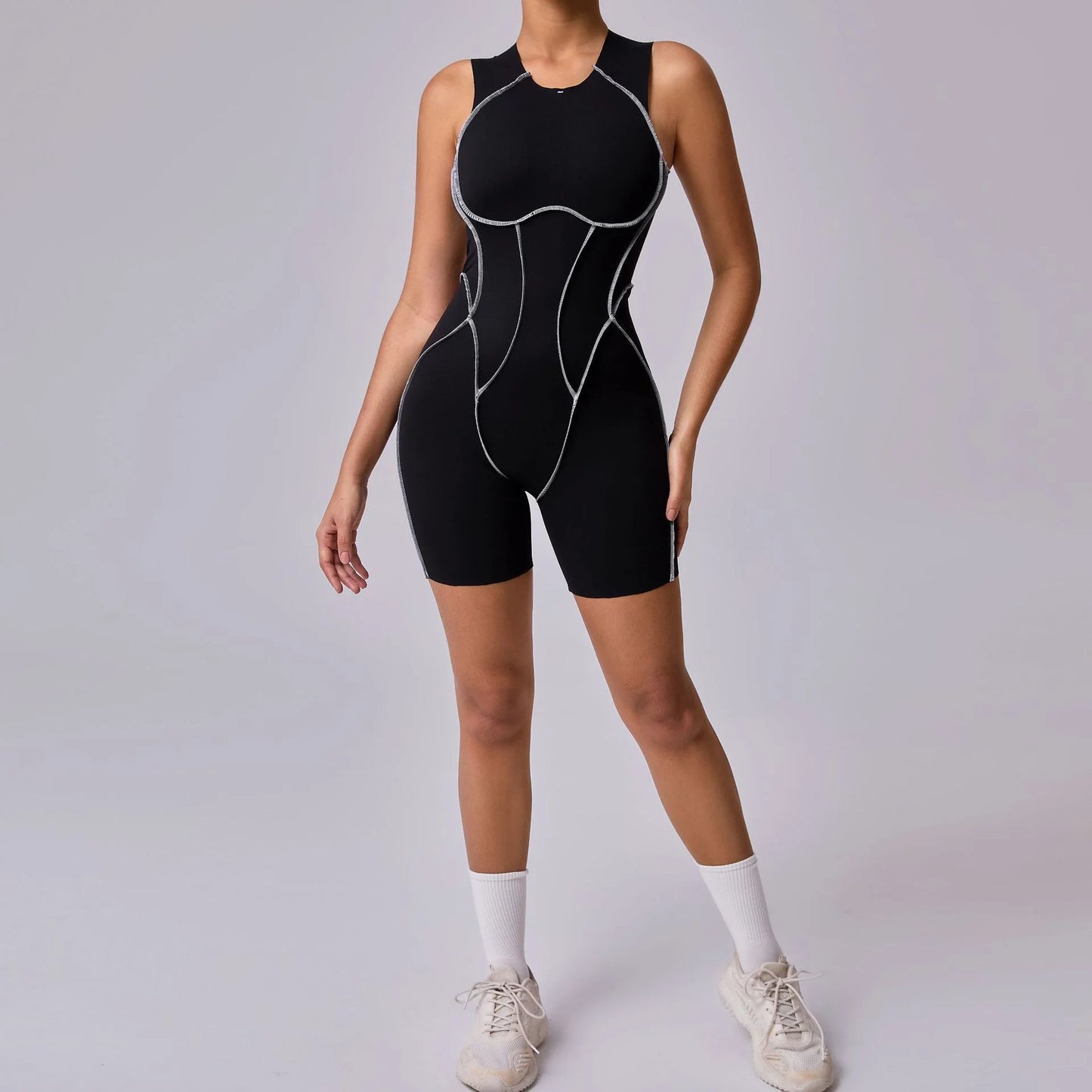 Hearuisavy 2025 New Style Workout Jumpsuit Gym Yoga Clothes Sportswear Women Short Sports Jumpsuit Long Sleeves Fitness Overalls