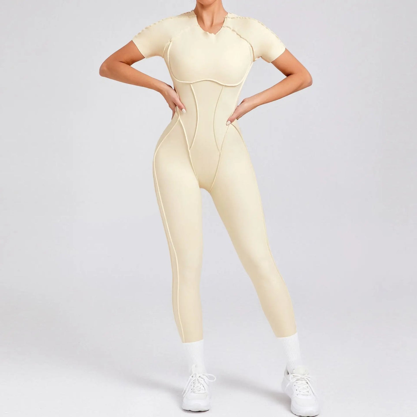 Hearuisavy 2025 New Style Workout Jumpsuit Gym Yoga Clothes Sportswear Women Short Sports Jumpsuit Long Sleeves Fitness Overalls
