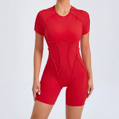 Hearuisavy 2025 New Style Workout Jumpsuit Gym Yoga Clothes Sportswear Women Short Sports Jumpsuit Long Sleeves Fitness Overalls