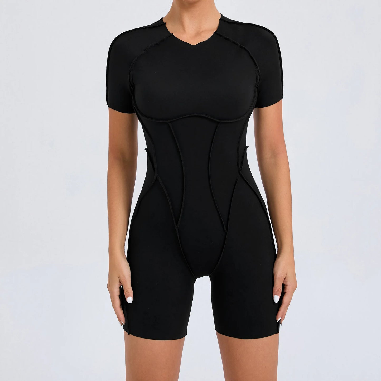 Hearuisavy 2025 New Style Workout Jumpsuit Gym Yoga Clothes Sportswear Women Short Sports Jumpsuit Long Sleeves Fitness Overalls