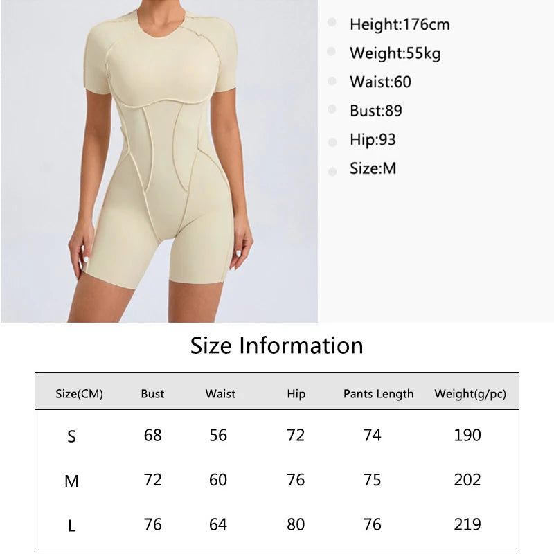 Hearuisavy 2025 New Style Workout Jumpsuit Gym Yoga Clothes Sportswear Women Short Sports Jumpsuit Long Sleeves Fitness Overalls