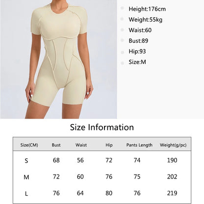 Hearuisavy 2025 New Style Workout Jumpsuit Gym Yoga Clothes Sportswear Women Short Sports Jumpsuit Long Sleeves Fitness Overalls