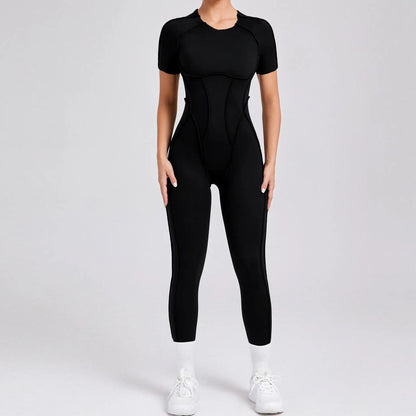 Hearuisavy 2025 New Style Workout Jumpsuit Gym Yoga Clothes Sportswear Women Short Sports Jumpsuit Long Sleeves Fitness Overalls