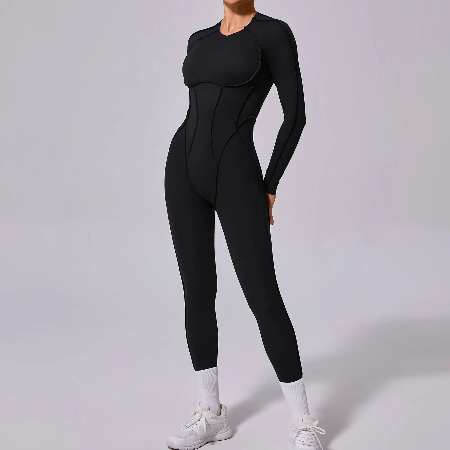 Hearuisavy 2025 New Style Workout Jumpsuit Gym Yoga Clothes Sportswear Women Short Sports Jumpsuit Long Sleeves Fitness Overalls