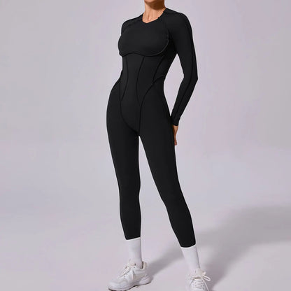 Hearuisavy 2025 New Style Workout Jumpsuit Gym Yoga Clothes Sportswear Women Short Sports Jumpsuit Long Sleeves Fitness Overalls