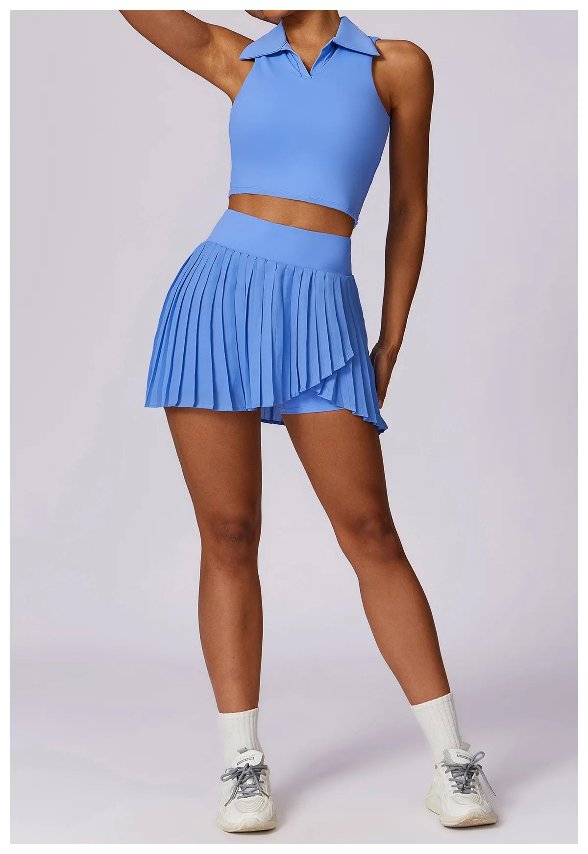Summer Outdoor Leisure T-shirt Yoga Set 2PCS Women Gym Clothes Running Sports Fitness Set Breathable Yoga Nude Tennis Clothes