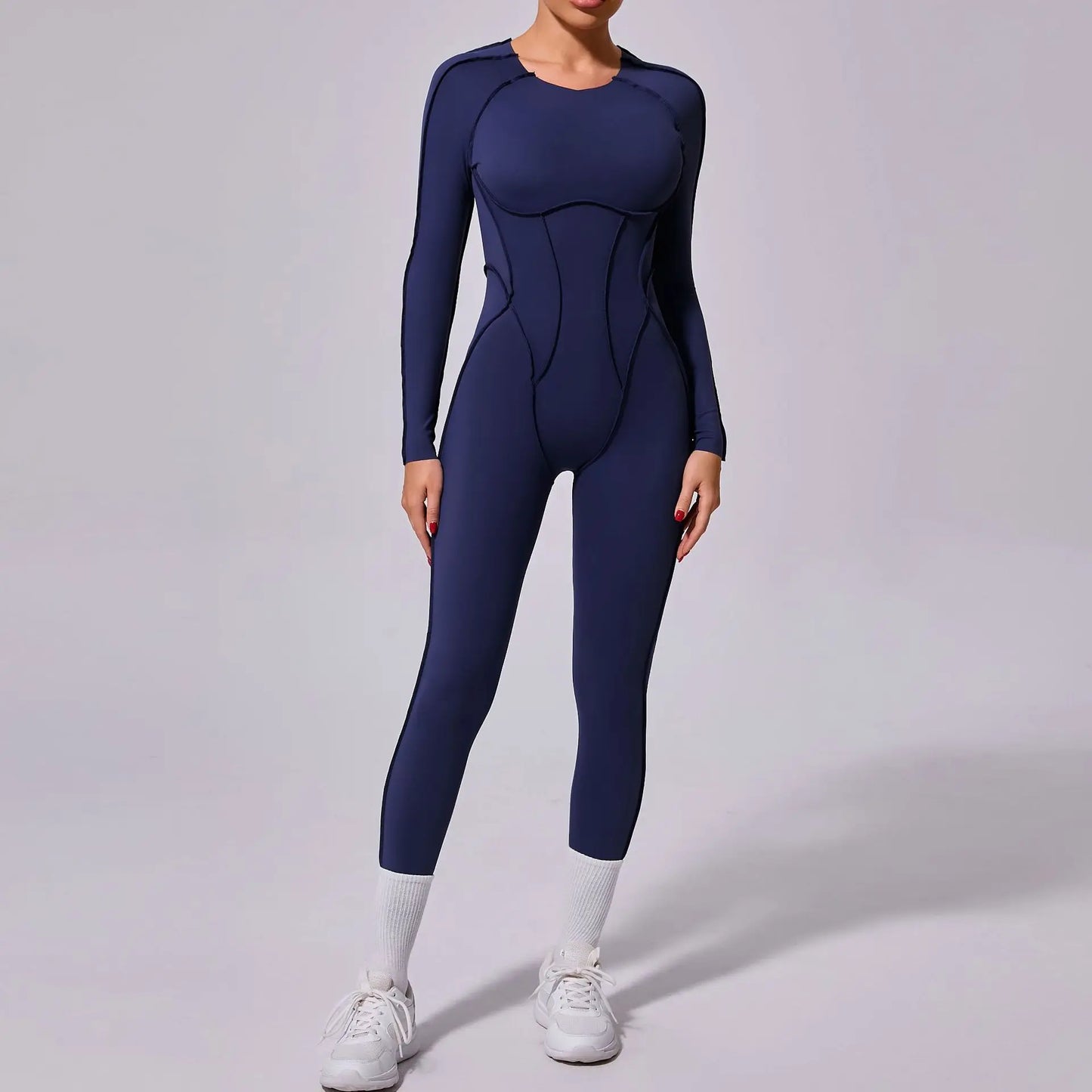 Hearuisavy 2025 New Style Workout Jumpsuit Gym Yoga Clothes Sportswear Women Short Sports Jumpsuit Long Sleeves Fitness Overalls