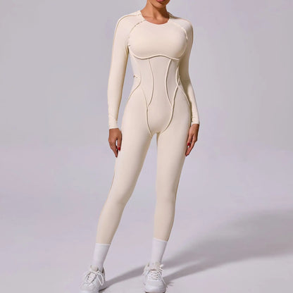 Hearuisavy 2025 New Style Workout Jumpsuit Gym Yoga Clothes Sportswear Women Short Sports Jumpsuit Long Sleeves Fitness Overalls