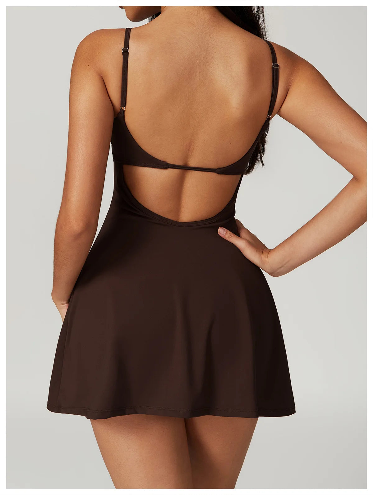 Women's Sports Beautiful Back Dress Removable Chest Cushion Breathable Outdoor Yoga Tennis Skirt Sexy Woman Yoga Sport Clothes