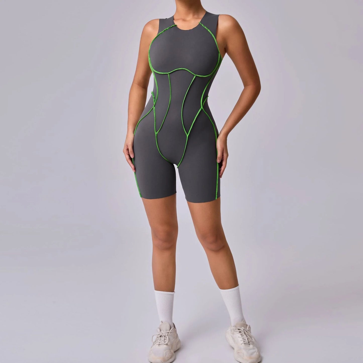 Hearuisavy 2025 New Style Workout Jumpsuit Gym Yoga Clothes Sportswear Women Short Sports Jumpsuit Long Sleeves Fitness Overalls