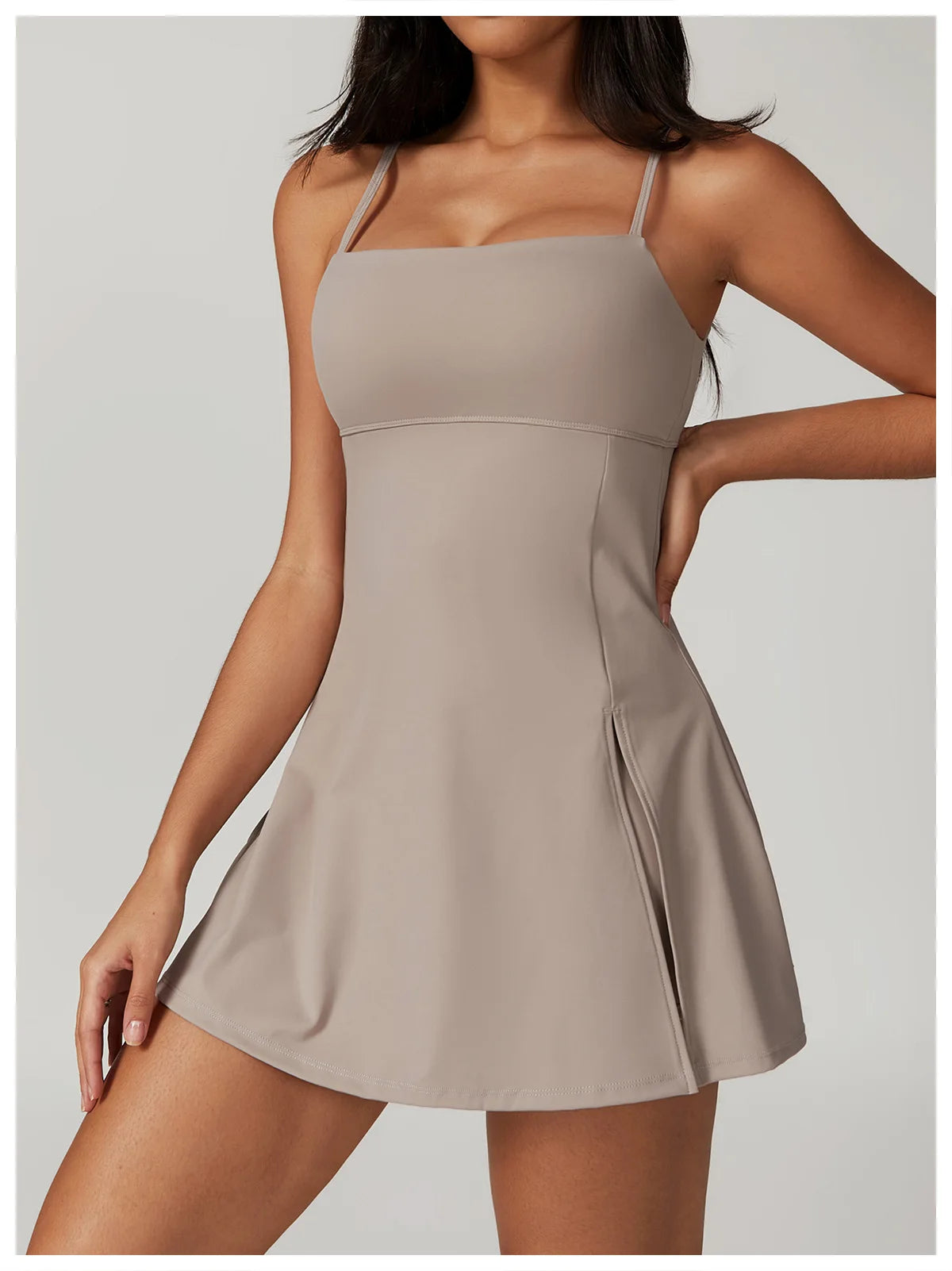 Women's Sports Beautiful Back Dress Removable Chest Cushion Breathable Outdoor Yoga Tennis Skirt Sexy Woman Yoga Sport Clothes