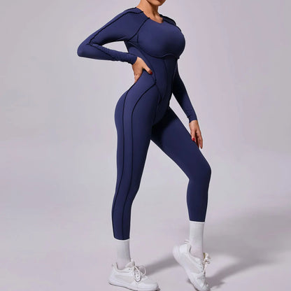 Hearuisavy 2025 New Style Workout Jumpsuit Gym Yoga Clothes Sportswear Women Short Sports Jumpsuit Long Sleeves Fitness Overalls