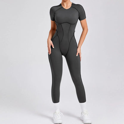 Hearuisavy 2025 New Style Workout Jumpsuit Gym Yoga Clothes Sportswear Women Short Sports Jumpsuit Long Sleeves Fitness Overalls
