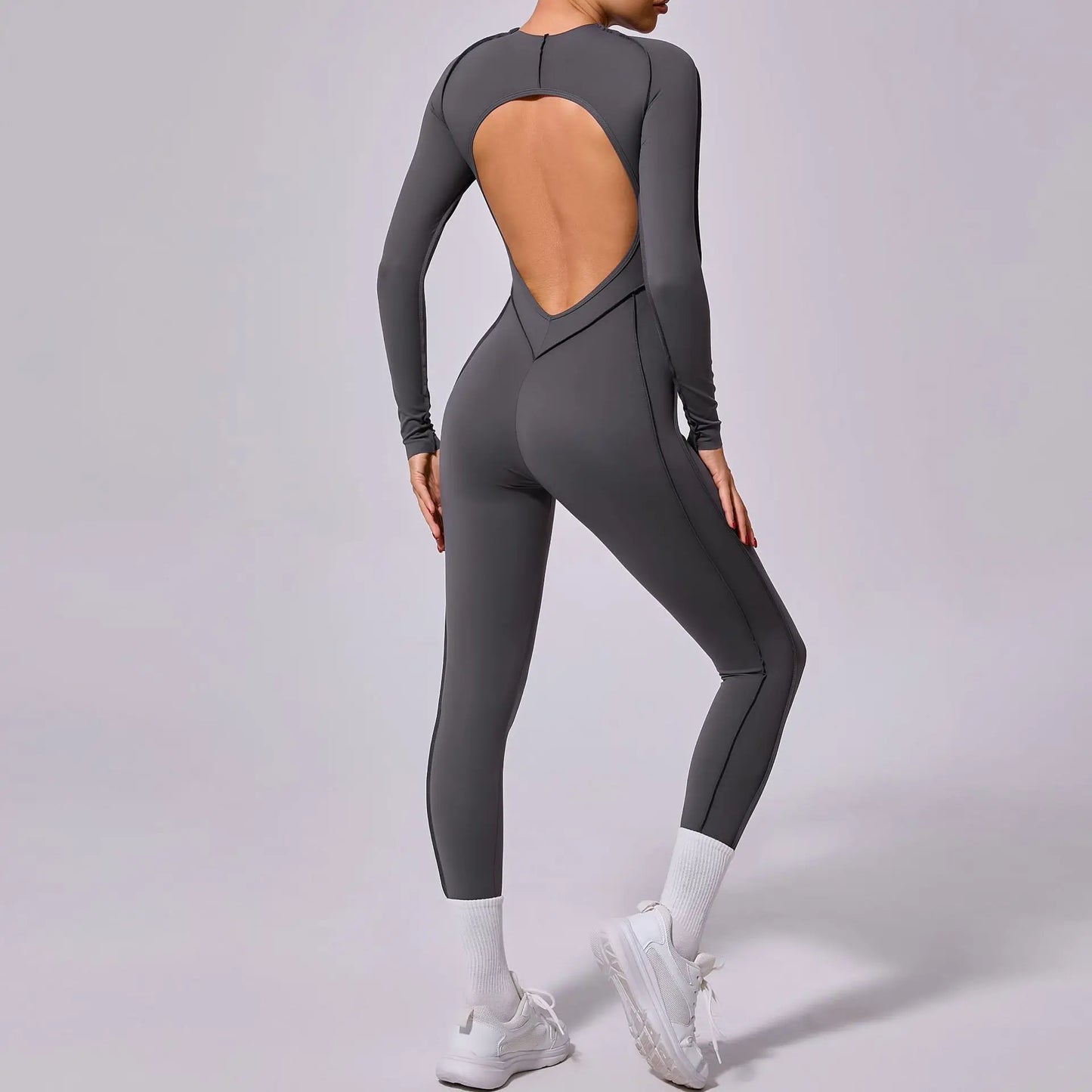 Hearuisavy 2025 New Style Workout Jumpsuit Gym Yoga Clothes Sportswear Women Short Sports Jumpsuit Long Sleeves Fitness Overalls