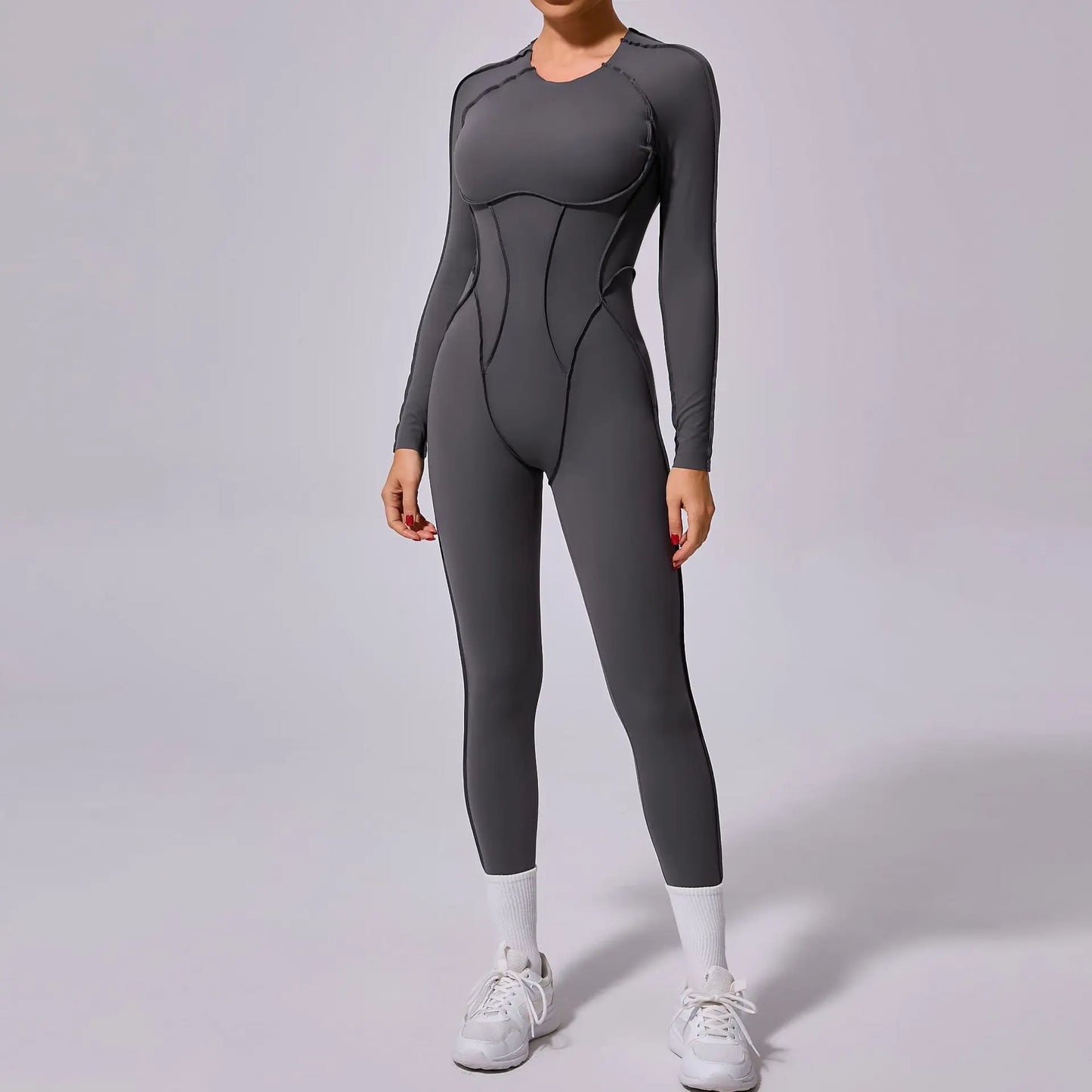 Hearuisavy 2025 New Style Workout Jumpsuit Gym Yoga Clothes Sportswear Women Short Sports Jumpsuit Long Sleeves Fitness Overalls