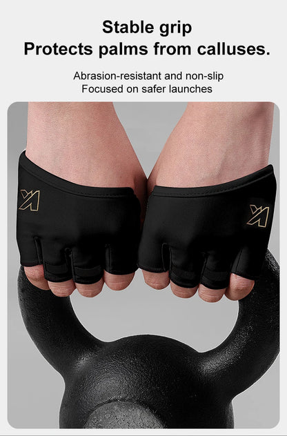 KUTOOK Gym Fitness Half Finger Gloves Men Women for Crossfit Workout Glove Power Weight Lifting Bodybuilding Hand Protector