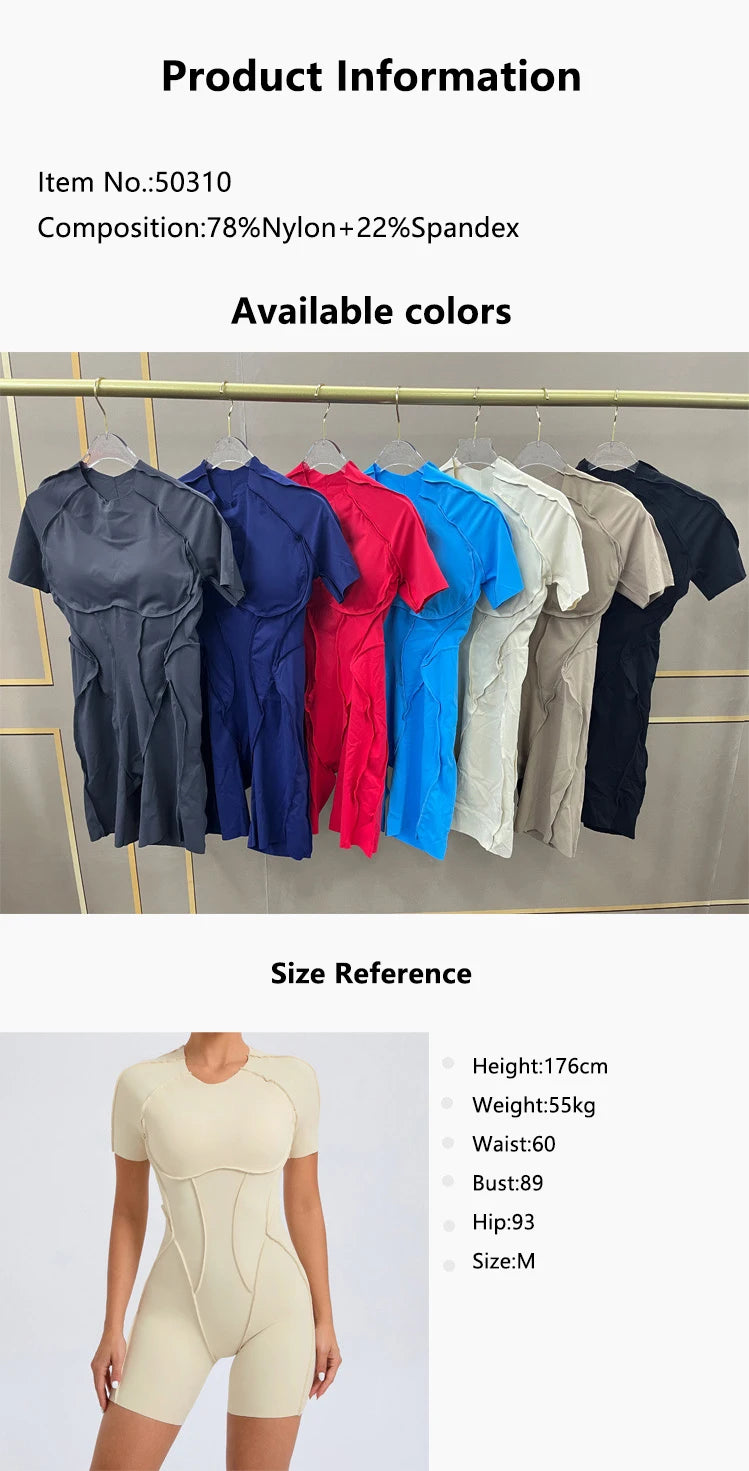 Hearuisavy 2025 New Style Workout Jumpsuit Gym Yoga Clothes Sportswear Women Short Sports Jumpsuit Long Sleeves Fitness Overalls