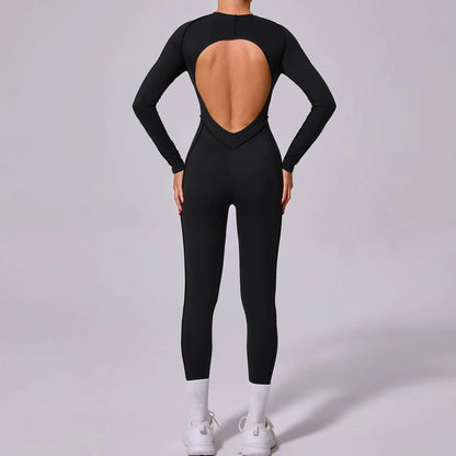 Hearuisavy 2025 New Style Workout Jumpsuit Gym Yoga Clothes Sportswear Women Short Sports Jumpsuit Long Sleeves Fitness Overalls