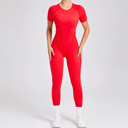 Hearuisavy 2025 New Style Workout Jumpsuit Gym Yoga Clothes Sportswear Women Short Sports Jumpsuit Long Sleeves Fitness Overalls