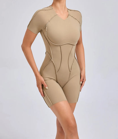 Hearuisavy 2025 New Style Workout Jumpsuit Gym Yoga Clothes Sportswear Women Short Sports Jumpsuit Long Sleeves Fitness Overalls