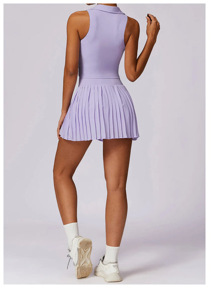Summer Outdoor Leisure T-shirt Yoga Set 2PCS Women Gym Clothes Running Sports Fitness Set Breathable Yoga Nude Tennis Clothes