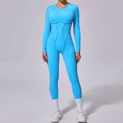 Hearuisavy 2025 New Style Workout Jumpsuit Gym Yoga Clothes Sportswear Women Short Sports Jumpsuit Long Sleeves Fitness Overalls