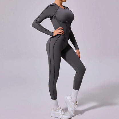 Hearuisavy 2025 New Style Workout Jumpsuit Gym Yoga Clothes Sportswear Women Short Sports Jumpsuit Long Sleeves Fitness Overalls