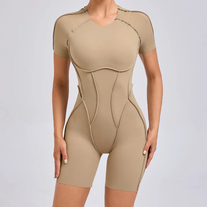 Hearuisavy 2025 New Style Workout Jumpsuit Gym Yoga Clothes Sportswear Women Short Sports Jumpsuit Long Sleeves Fitness Overalls